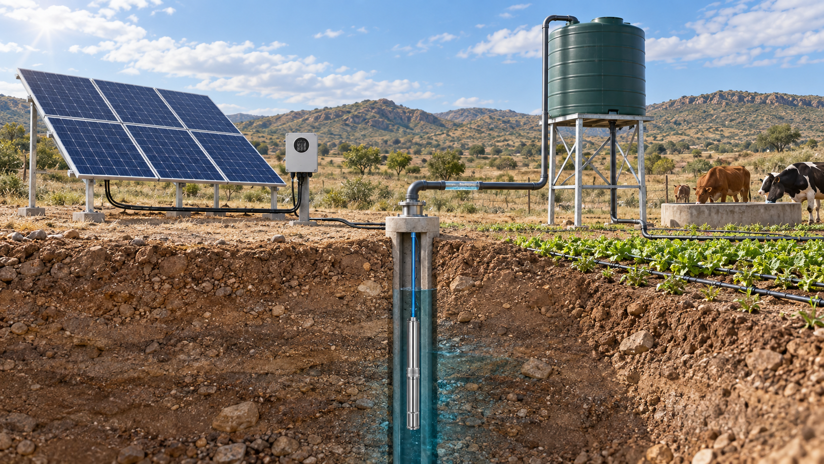 Main Advantages of Solar Borehole Pumps